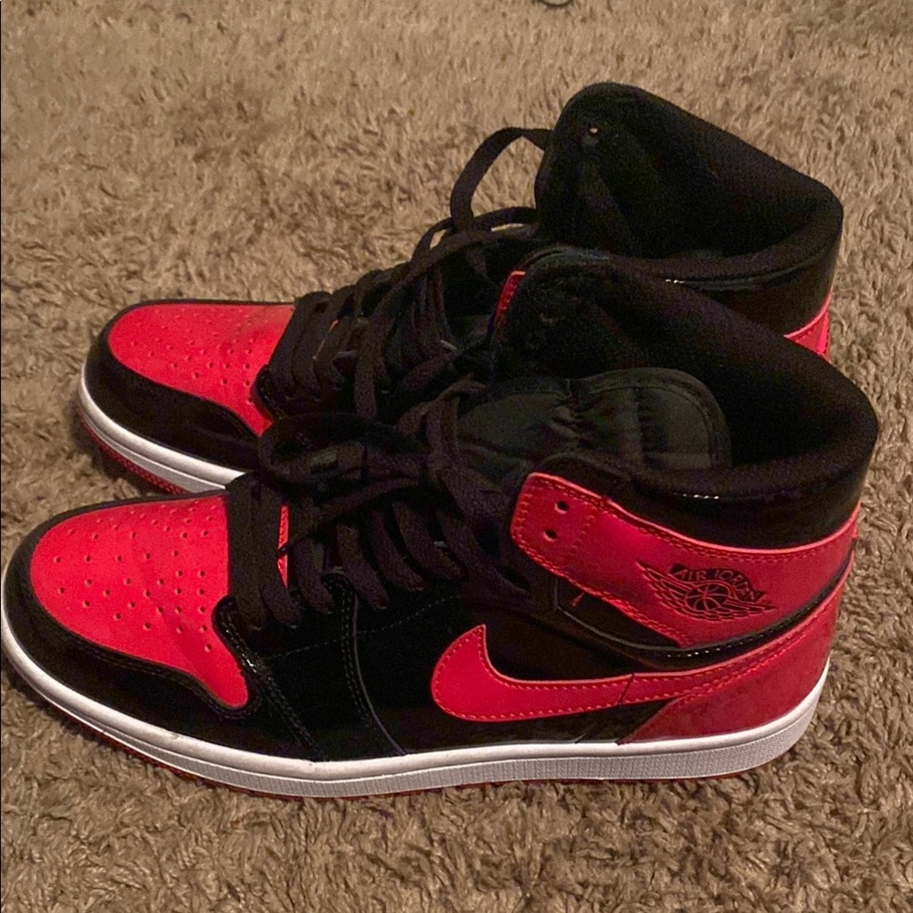 Jordan Red and Black Athletic Shoes High-Top Design
